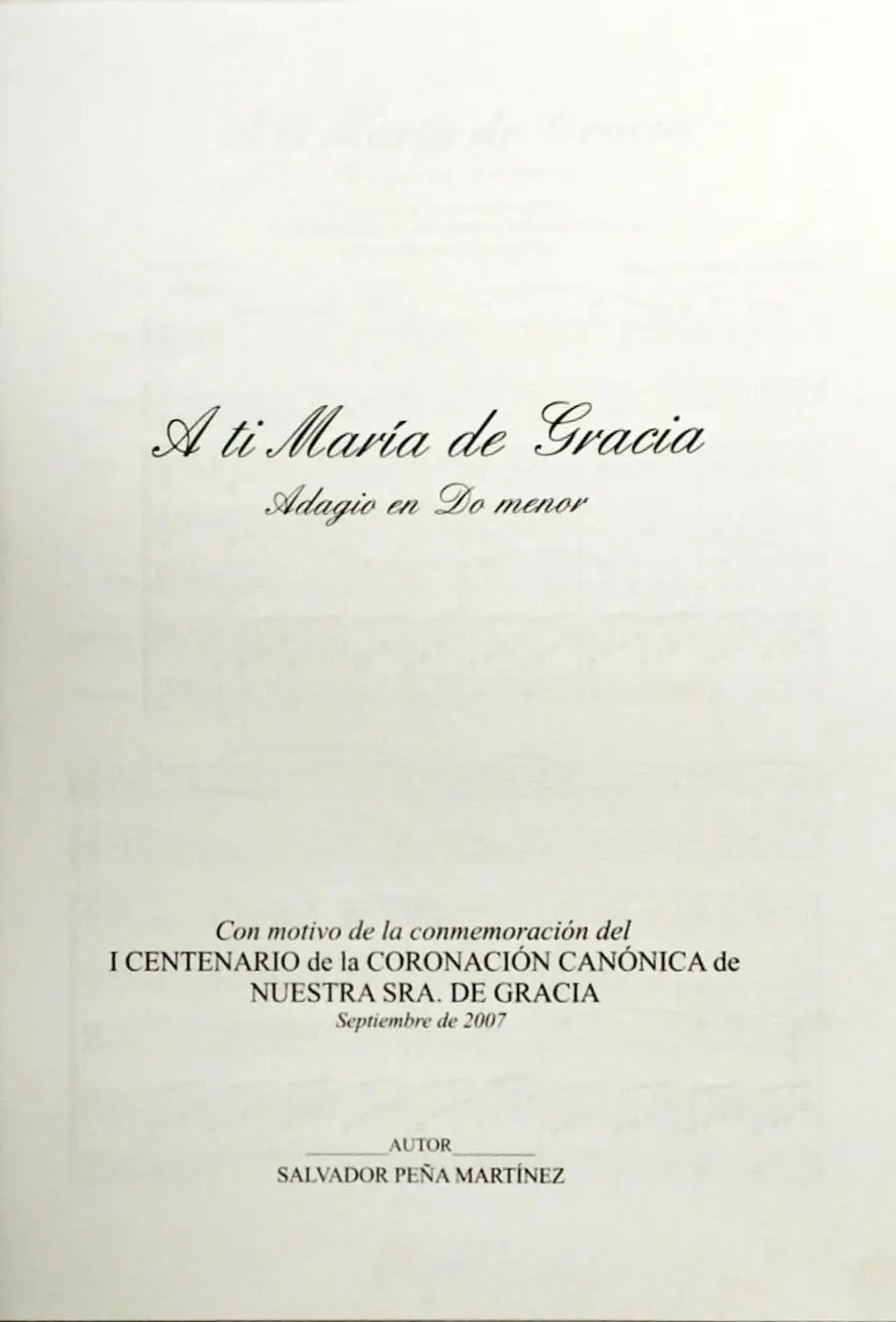A tí María de Gracia. Adagio en DOm