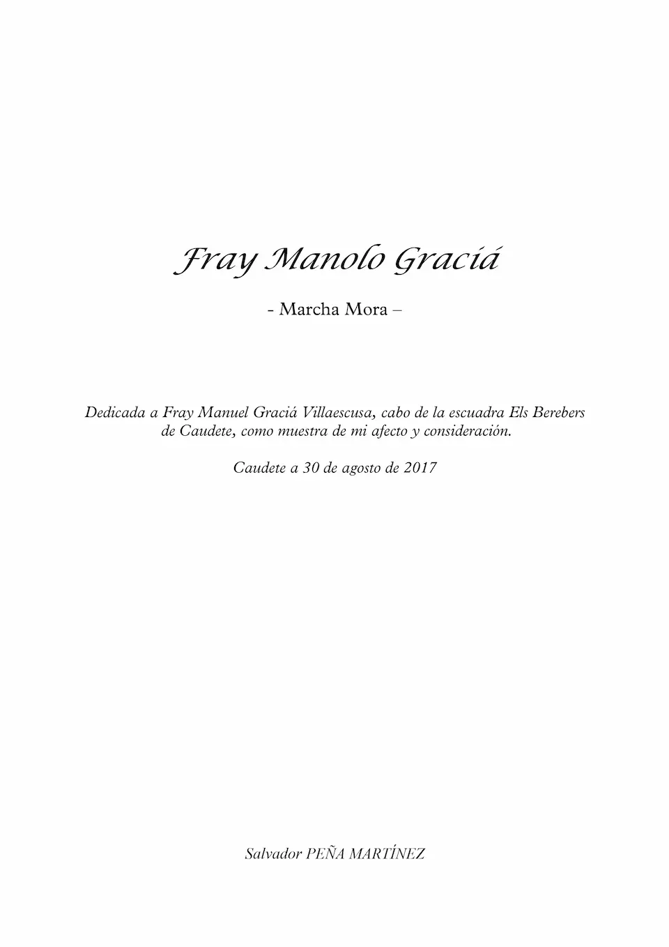 Fray Manolo Graciá